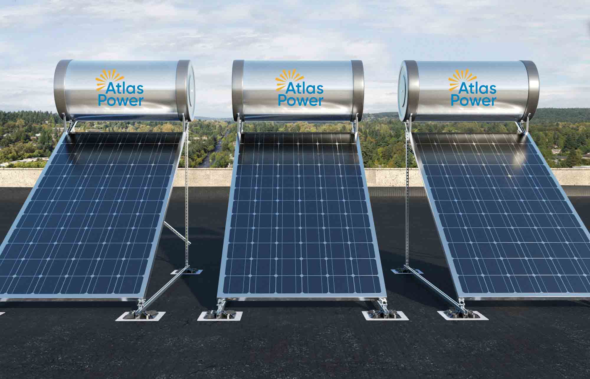 Chauffe-eau solaires Atlas Power installés en toiture